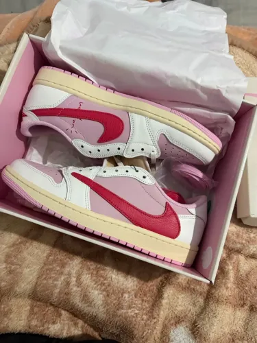 Air Jordan 1 Retro Low OG SP Travis Scott Sail Tropical Pink Rosa