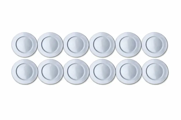 Kit com 12 sousplats prata minimalista 