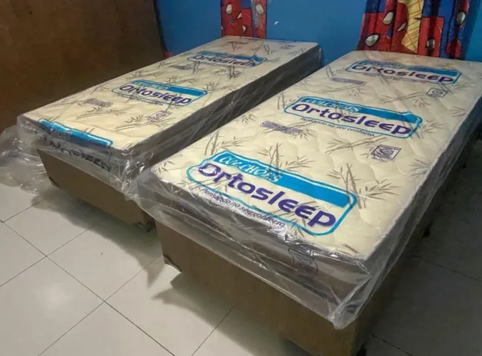 Cama box solteiro base e colchão d33 solteiro novos 
