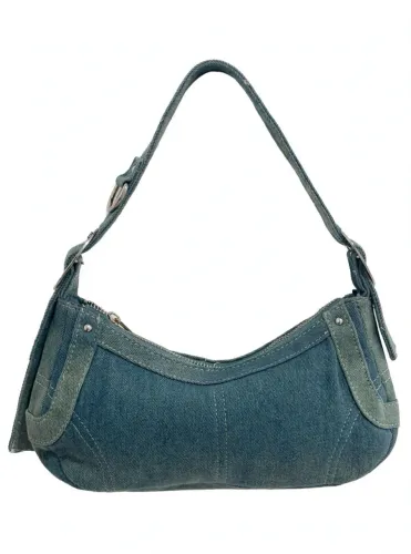 Bolsa Baguette Jeans Bershka Original Y2K Denim Vintage Anos 2000