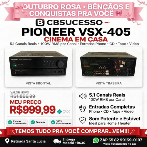 Pioneer VSX-405 5.1 Home Theater 100W Canal - R$999