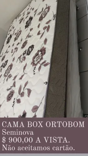 CAMA BOX ORTOBOM CASAL<br>R$ 900.00 a vista<br>Não aceitamos cartão