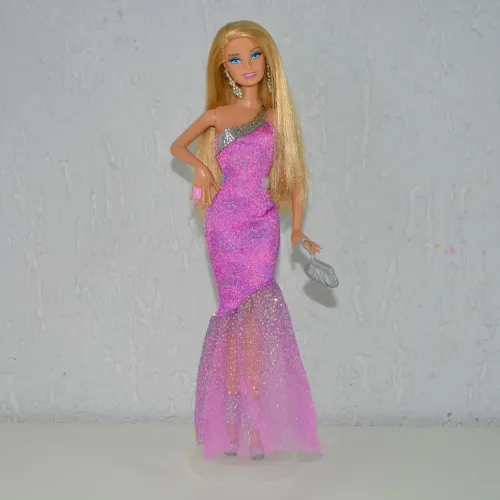 mattel boneca barbie Glitter Manicure 2010 com vestido de festa de pack cabelo longo