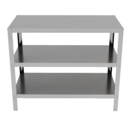 Mesa inox tripla, 91cm, escovada.