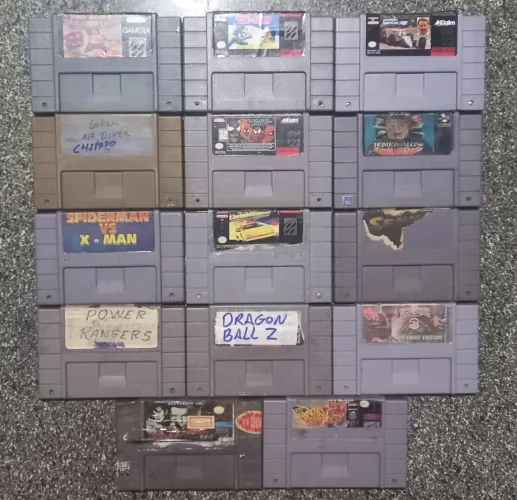 Lote 14 fitas paralelas funcionando de Super Nintendo