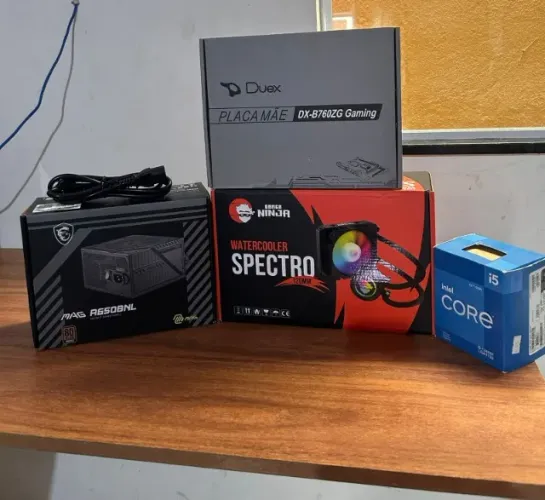 KIT AM5 INTEL, PLACA MÃE, PROCESSADOR, FONTE , WATER COOLER