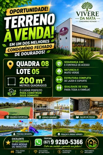 Vendo terreno Condomínio Viverá da Mata