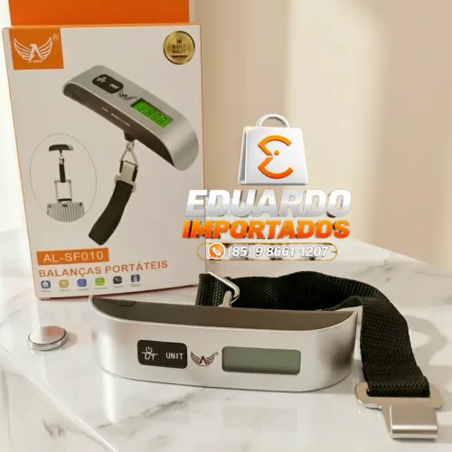 Balança Digital Portátil com Gancho Até 50kg De Mão, Mala, Bagagem Viagem AL-SF010