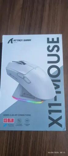 ATTACK SHARK X11 Mouse Gamer Wireless com Dock de Carregamento