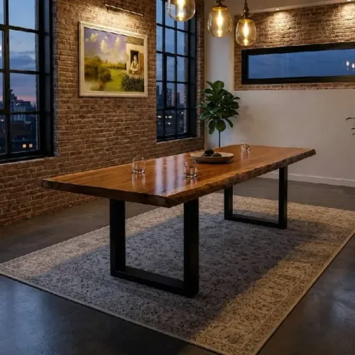 Mesa De Jantar Rustica , Linha Titan, Madeira Angelim Pedra