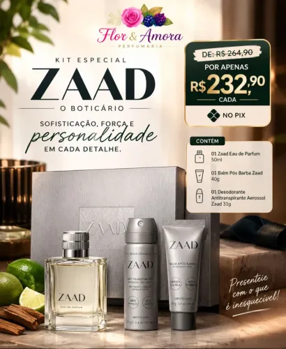 Boticário Kit Presente Especial Zaad (3 Itens)