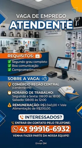 Vaga atendimento