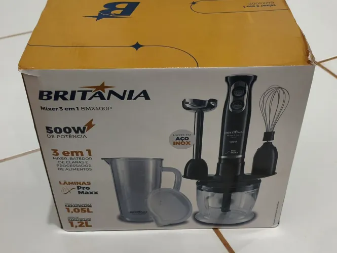 Mixer com Processador 500W Turbo 3 em 1 Britânia 