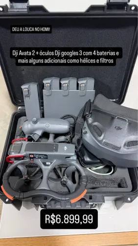 Drone Avata 2 + Googles 3 + 4 baterias + DJI RC Motion 3.