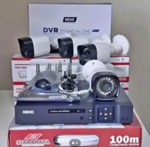 Kit cftv Dvr + 4 Cameras alta resolução, com instalação e garantia