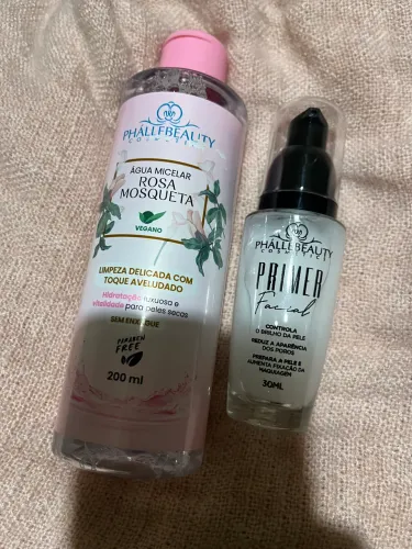 Primer Facial Phallebeauty + Água Micelar Rosa Mosqueta