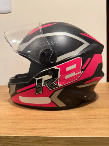 Capacete Pro Tork R8 Feminino Preto e Rosa - Fosco 