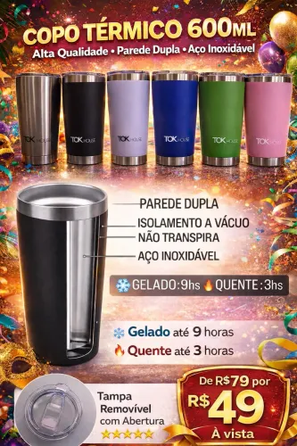 COPO TÉRMICO 600 ML ( TOK HOUSE ) 