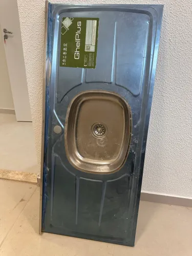 Pia Inox Ghel Plus 120x53 com furo para torneira.