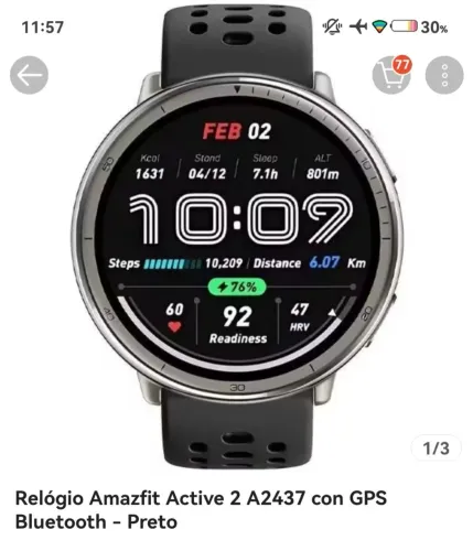 Relógio amazfit active 2
