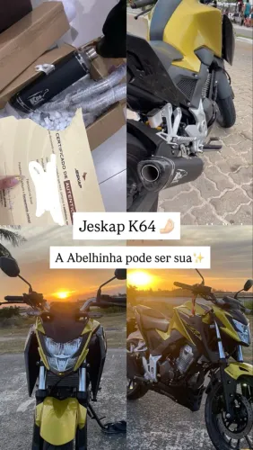 ESCAPAMENTO ESPORTIVO JESKAP HONDA CB 300F K4 BLACK FULL