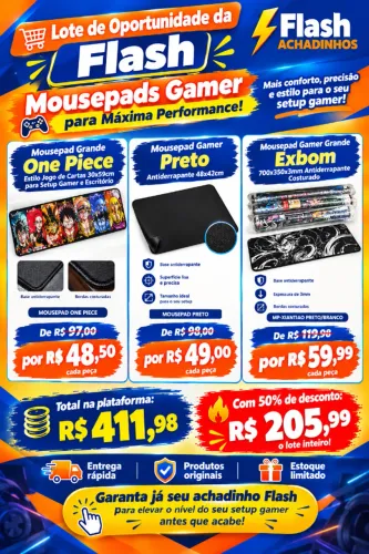 Lote de Oportunidade da Flash - Mousepads Gamer para Máxima Performance