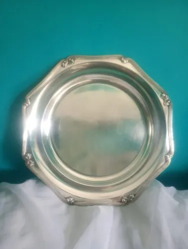 Antiga bandeja octagonal prata Fracalanza