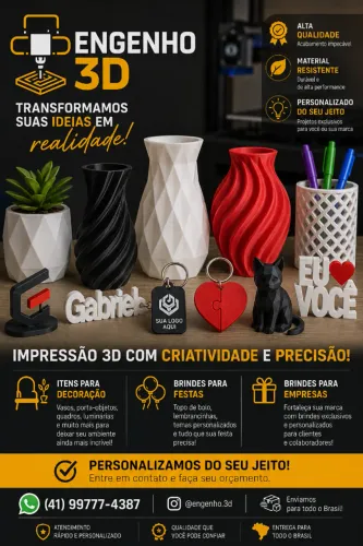Impressão 3D Personalizada | Decoração, Brindes e Projetos Exclusivos