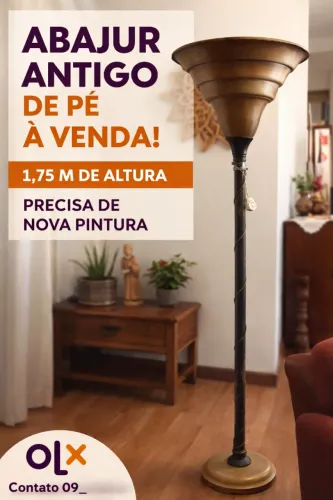 Abajour de pé -antigo - SOMENTE BELO HORIZONTE E REGIÃO METROPOLITANA