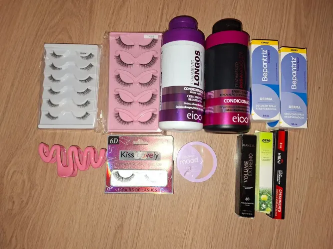 Kit itens maquiagem e cabelo novos