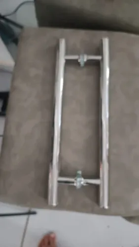 Puxador duplo para porta de inox
