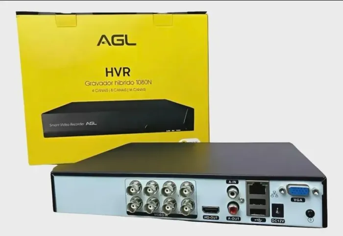 DVR Híbrido AGL HVR 1208 - Analógico + Câmeras IP