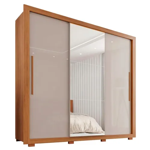 Queima de Estoque: Guarda-Roupa Casal com Espelho - Entrega Rápida!