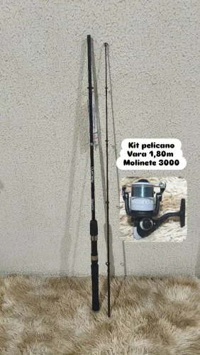 Kit pelicano vara e molinete novos
