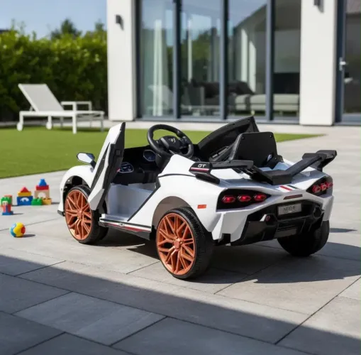 Carrinho Esportivo Elétrico Infantil Com Controle Remoto 12v Branco
