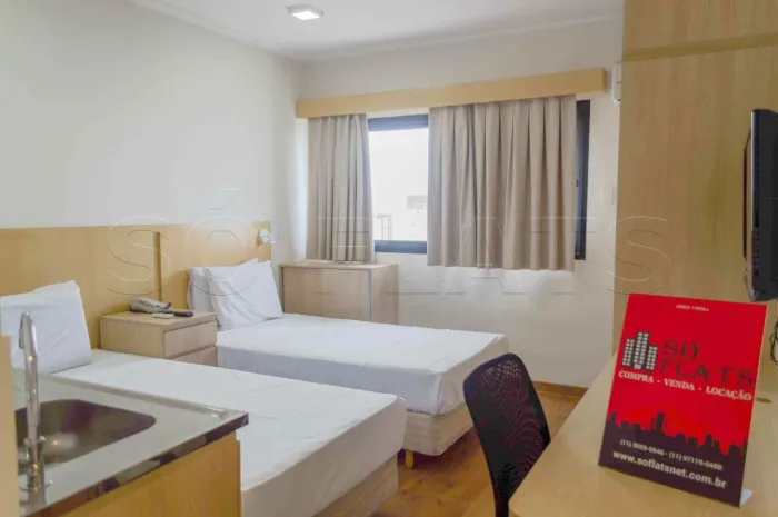 Flat Transamérica Nova Paulista, disponível para venda com 23m², 01 dorm e 01 vaga