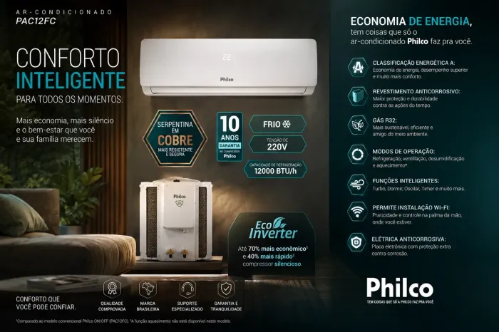Central de ar 12mil btus inverter com nota fiscal e garantia