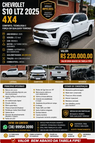Chevrolet S10 Pick-up LTZ 2.8 TDI 4X4 CD Dies.aut 2025