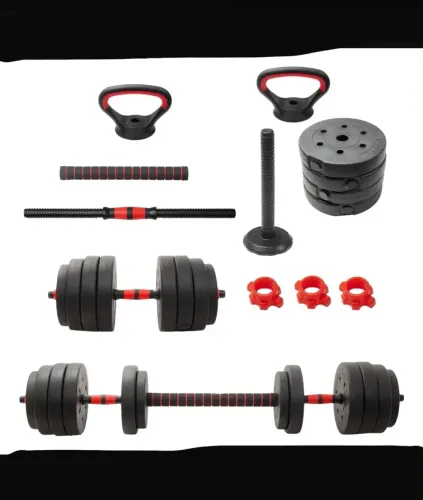 Kit 40kg Halteres 6 Em 1 Peso Musculação Ajustável