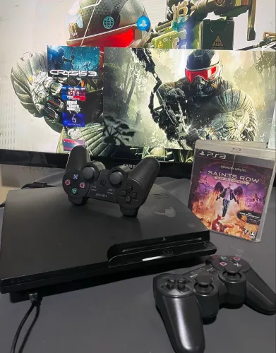 PS3 COMPLETO + 2 Controles + 7 jogos