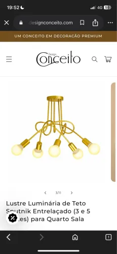 Lustre Luminária de Teto Srutnik Entrelaçado