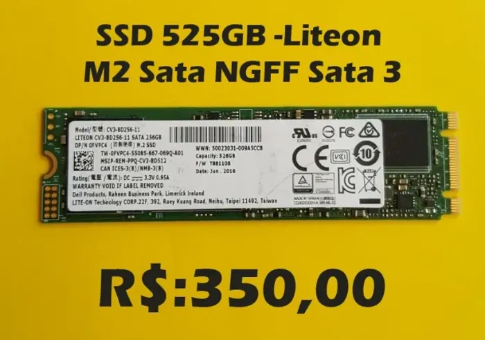 SSD 525GB R$: 350,00