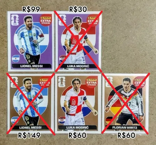 Legends Copa do Mundo FIFA 2026 figurinhas Messi Modric Wirtz