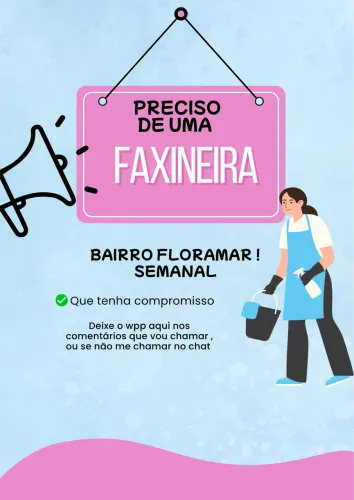 Preciso faxineira semanal !!