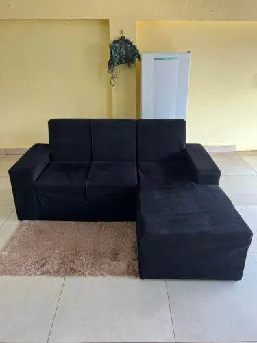 Sofá Chaise preto medidas 1.85 Chaise de 1.45 ((ENTREGO GRATIS))