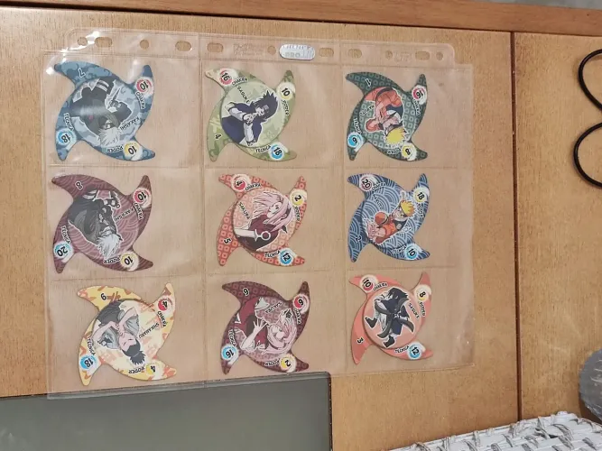 Coleção naruto elma chips completa 4 cards manchados