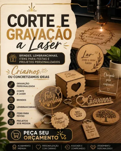 Corte e Gravação a Laser | Brindes, Lembrancinhas e Itens para Festas Personalizadas