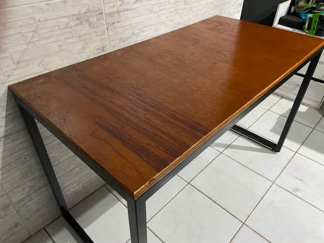 Mesa / Escrivaninha Estilo industrial metal e madeira, escritório home office gamer