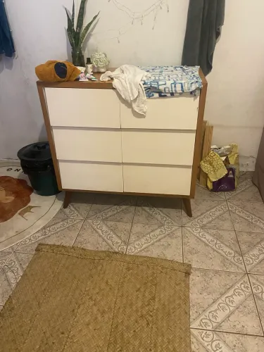 Cômoda madeira de lei armário e 3 gavetas