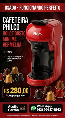 CAFETEIRA PHILCO<br><br>DOLCE GUSTO MINI ME VERMELHA